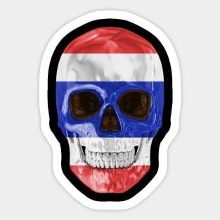 Thailand Flag Skull - Gift for Thai With Roots From Thailand Sticker